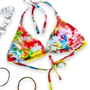 New Woman’s Bohemian Rainbow Tie Dye Bikini Top